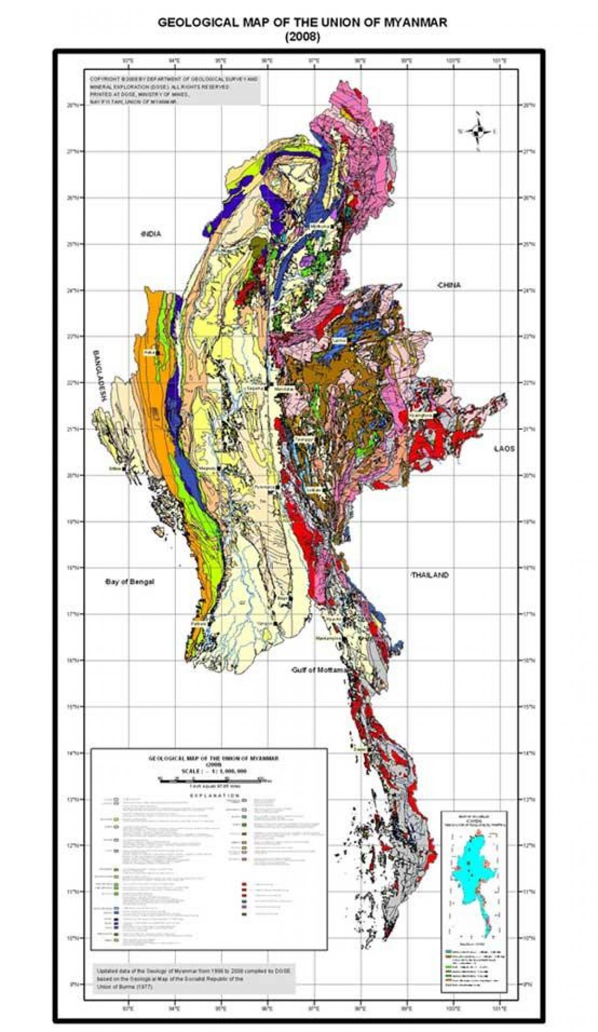 แผนที่ของ geological ปฏิทินของฉัน 2008
